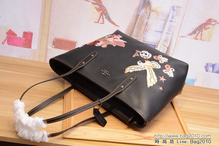 COACH蔻馳 秋冬新款 COACH 蔻馳 35865 新款刺繡 單肩托特TOTE女包  Chz1448